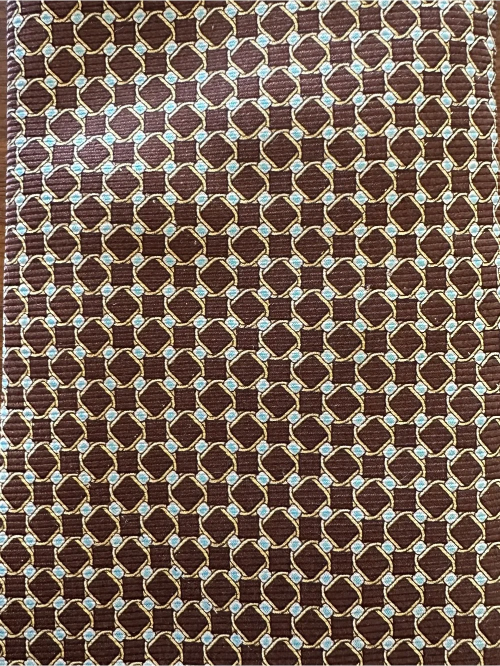 Luigi Borrelli Brown Geometric Silk Tie